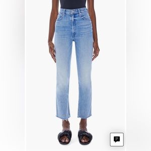 Mother Denim. The Rider Frayed High Waist Ankle Straight Leg Jeans